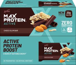 RiteBite Max Protein Bar Active Choco Slim, Sugar free, Healthy Protein Snack, No Preservatives, 20g Protein Bars