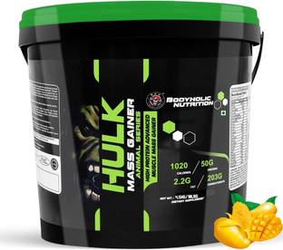 BODYHOLIC NUTRITION HULK MASS GAINER HIGH PROTEIN ADVANCE MUSCLE MASS GAINER (4.5KG/10LBS) Weight Gainers/Mass Gainers