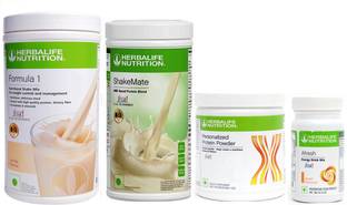 HERBALIFE formula 1 vanila + shakemte + protein powder 200g + afresh peach Plant-Based Protein