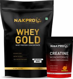 Nakpro Gold Whey Protein Concentrate with Creatine Monohydrate | 100g Creatine + Whey Protein