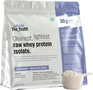 The Whole Truth Whey Protein Isolate Unflavoured|30g Protein per scoop|7.7g BCAA|100% Authentic Whey Protein