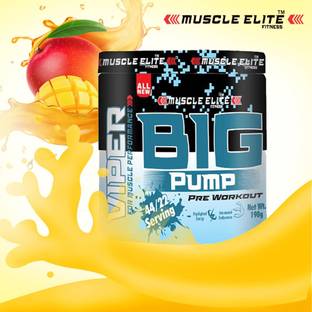 MUSCLE ELITE FITNESS X1 Big Pump Pre Workout Supplement Increased Energy , Muscle , Strength Mango Energy Drink