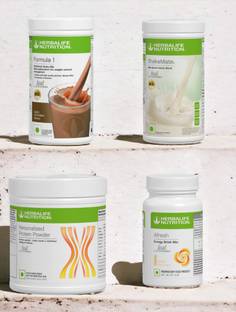 HERBALIFE F1 SHAKE MIX-CHOCOLATE,SHAKEMATE,PP-200GM AND GINGER (PACK OF 4) Protein Shake