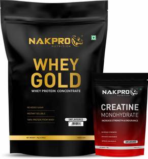 Nakpro Gold Whey Protein Concentrate with Creatine Monohydrate | 100g Creatine + Whey Protein