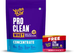 Yogabar ProClean Whey Protein Concentrate 1kg with Free Creatine 114gm Whey Protein