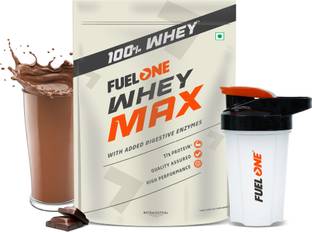 FUELONE Whey Max, Whey Protein Concentrate & Whey Protein Isolate, 27g Protein & Shaker Whey Protein