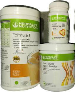 HERBALIFE F1 Shake Orange + Protein Powder 200 G + Afresh - Peach Protein Shake