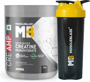 MUSCLEBLAZE Creatine Monohydrate CreAMP™ with CreAbsorb™, Trustified Certified with Shaker Creatine