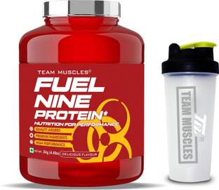 TEAM MUSCLES TM Fuel Nine whey Protein With Shaker (Butterscotch) Whey Protein