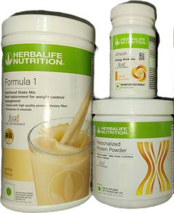 Herbalife Nutrition F1 Shake Vanilla + Protein Powder 200 G + Afresh - Peach Protein Shake