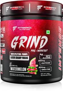 Fitgenix Nutrition Grind Pre Workout | 250mg Caffeine | 250mg Theanine | 4000mg Beta Alanine Pre Workout