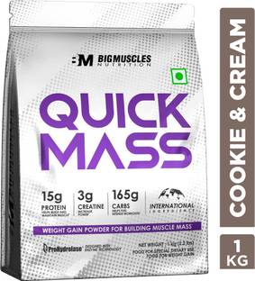 BIGMUSCLES NUTRITION Quick Mass Gainer | With Creatine Monohydrate & Prohydrolase Tech | High Protein Weight Gainers/Mass Gainers