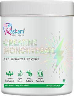 Raskam Pure Monohydrate | GMP Certified & FDA Registered-33 Servings Creatine