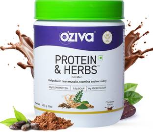 OZiva Protein & Herbs for Men|Muscle Building|Recovery & Stamina|No Sugar| Gluten Free Whey Protein
