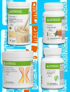 HERBALIFE F1 SHAKE MIX-VANILLA,PP-200GM,CELL-U-LOSS AND TULSI (PACK OF 4) Protein Shake