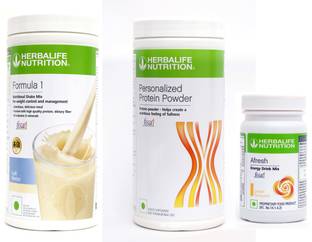 Herbalife Nutrition FORMULA-1SHAKE KULFI-500GM+PP-400GM+AFRESH GINGER-50 GM Whey Protein