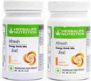 Herbalife Nutrition Herbalife Afresh energy drink mix Pack of 2 Ginger and Peach flavour 50g*2 Energy Bars