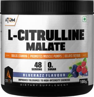 AS-IT-IS Nutrition ATOM L Citrulline Malate 2:1 - 100gms |Builds Stamina | Bluerazz Flavour EAA (Essential Amino Acids)