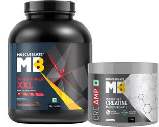 MUSCLEBLAZE Super XXL, For Muscle Gain, 2 kg with Creatine Monohydrate CreAMP Weight Gainers/Mass Gainers