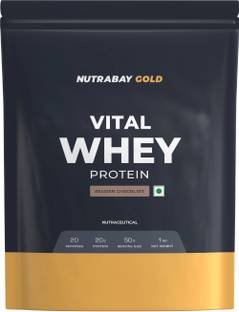 Nutrabay Gold Vital Whey Protein for Beginners, 20.4g Protein - 1kg, Belgian Chocolate Whey Protein