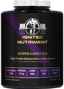 IGNITED NUTRIMENT Supper Gainer XXL, For Muscle Mass Gain With High Calories 1386 Weight Gainers/Mass Gainers