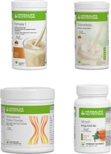 Herbalife Nutrition F1 SHAKE MIX-BANANA.SHAKE MATE.PROTEIN POWDER AND TULSI (PACK OF 4) Protein Shake