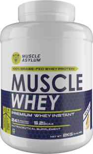 Muscle Asylum Muscle Whey 100% Whey Protein, Kulfi Flavor (50 Servings) - 2 Kg (4.4Lbs) Whey Protein