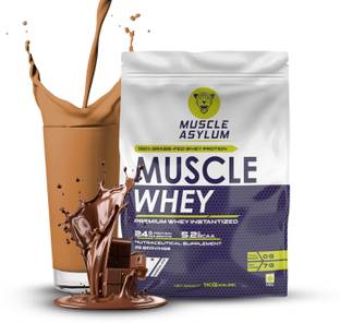 Muscle Asylum Muscle Whey 100% Whey Protein - 24g Protein, 5.29g BCAA -25 Servings Whey Protein