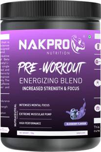 Nakpro Pre Workout Powder Jar, 100mg Caffeine, 1.2g Creatine & Citrulline for Energy Pre Workout