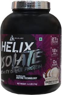 HELIXLABZ ISOLATE Pure 100% Whey Isolate Protein-(Coconut Ice Cream, 2KG) Pre Workout
