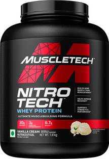 Muscletech Nitro-Tech Protein + Creatine for Muscle Gain Vegetarian Sports Nutrition Whey Protein