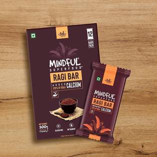 Eat Anytime Mindful Healthy Energy Ragi Bar | Gluten Free & High Fiber |(12pcs x 25gm) Nutrition Bars