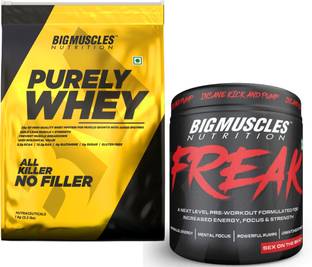 BIGMUSCLES NUTRITION Purely Whey | Isolate Whey Matrix with Freak Pre-workout Whey Protein