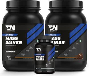 DNUTRIXN Advance High Protein Mass Gainer |Protein 63G | Calorie 1200+Kcal |Multivitamin+ Weight Gainers/Mass Gainers