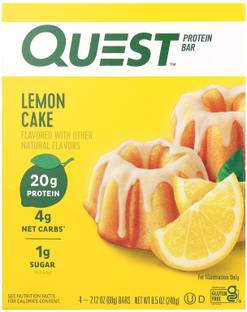 QUEST NUTRITION Protein Bar, Lemon Cake , 4 Bars, 60 g Each Protein Bars