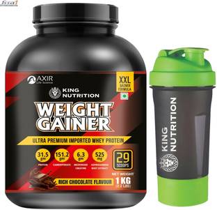 AXIR LIFE SCIENCE KING NUTRITION WITH ASHWAGANDHA EXTRACT | 15.75G PROTEIN WITH SHAKER Weight Gainers/Mass Gainers