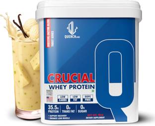 QUENCHLABZ Crucial Whey | 35.5g Protein | 0g Trans Fat | Probiotics | Digestive Enzymes Whey Protein