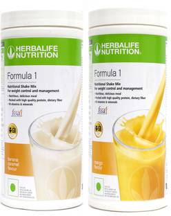 Herbalife Nutrition 2 PCS OF Formula 1 Nutritional Shake Mix BANANA +MANGO Flavor Plant-Based Protein