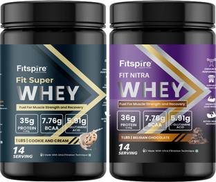 Fitspire Nitra & Fit Super Whey Protein | 35g Protein | 7.8g BCAA | Muscle Growth | Whey Protein