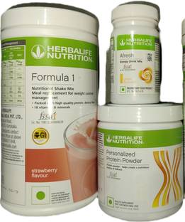 HERBALIFE F1 Shake Strawberry + Protein Powder 200 G + Afresh - Ginger Protein Shake