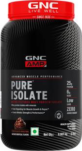 GNC AMP Pure Isolate Low Carb | 25g Protein | 6g BCAA | Chocolate Frosting | 2 lbs Whey Protein