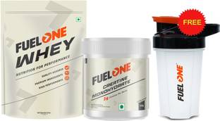 FUELONE Whey Protein, 24 g Protein, 5.08 g BCAA & Creatine Monohydrate with Shaker Whey Protein
