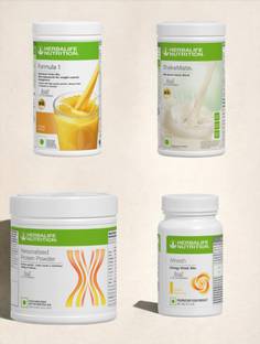 HERBALIFE F1 SHAKE MIX-MANGO,SHAKEMATE,PP-200GM AND LEMON (PACK OF 4) Protein Shake