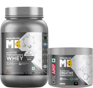MUSCLEBLAZE Biozyme Performance Whey Protein Powder & Micronised Creatine Monohydrate CreAMP Whey Protein
