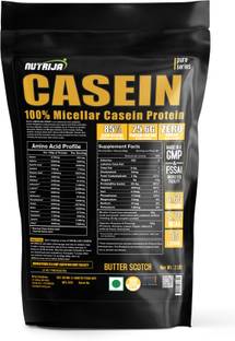 NutriJa Micellar Casein 85% Slow Digesting Night Protein with Added Digest Enzyme 1Lbs Whey Protein