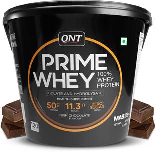 QNT Prime Whey, 100% Whey Protein with whey Isolate, 4kg, Irish Chocolate Flavour Whey Protein
