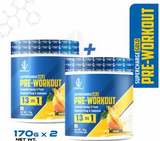 QUENCHLABZ Supercharge Gold Pre-Workout | Energy, Focus, Pump, Strength & Endurance Pre Workout