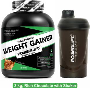 POWERLIFT Weight Gainer with Shaker, added Multivitamins & minerals Weight Gainers/Mass Gainers