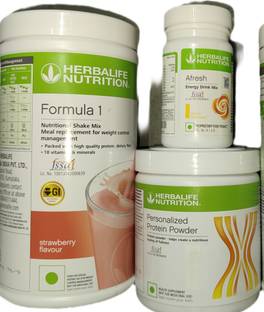 Herbalife Nutrition F1 Shake Strawberry + Protein Powder 200 G + Afresh - Lemon Protein Shake