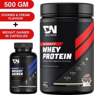 DNUTRIXN Beginner's High Whey Protein 40G + Weight Gainers | Muscle Building Formula Whey Protein